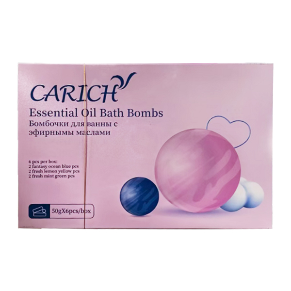 (Кол-во в коробке 40 шт) Carich Бомбочки для ванны с эфирными маслами / английский и русский язык